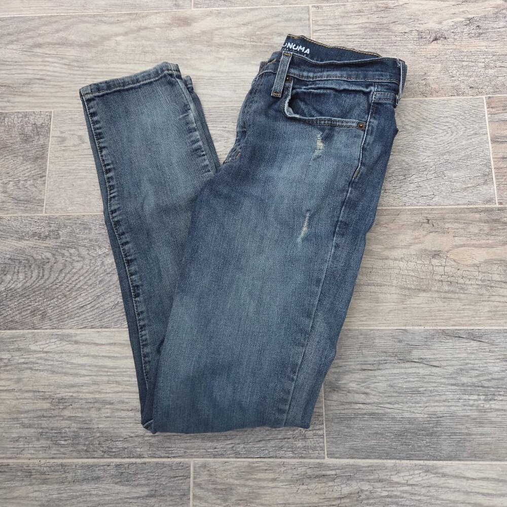 Sonoma Blue Jeans Men's 28x32 Slim Medium Wash Denim Pants Distress Straight Leg